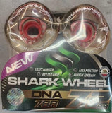 72MM Shark Wheels Clear w Red Hub