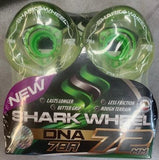 72mm Shark Wheels Green Clear w Green Hub