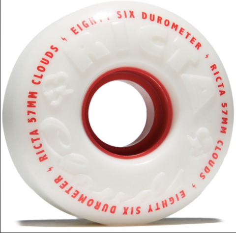 Ricta Clouds 57MM/86A WHT/RED Skateboard Wheels